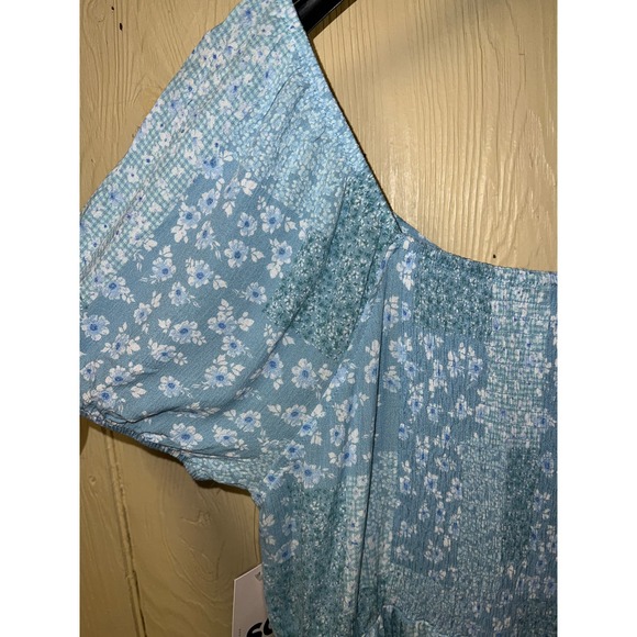 Patchwork Print Babydoll DRESS Juniors Plus XX-Large Size 19 Smocked BoHo NEW - Picture 9 of 13